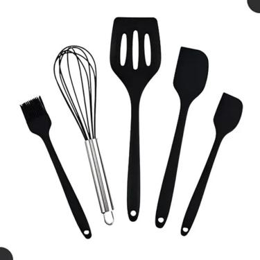 Imagem de Kit de Utensílios de Cozinha Kit Utensílios Cozinha Silicone 5 Peças Espátula Fue Pince...