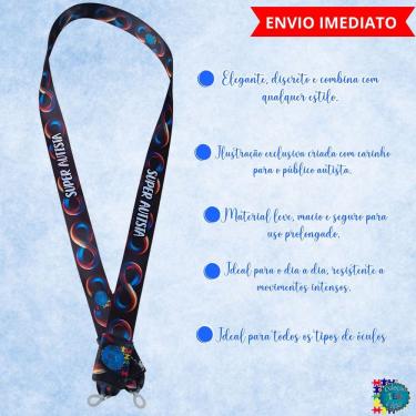 Imagem de Cordinha para Óculos Coleção Tea e Amor Infinity Black para Pessoas Autistas em Cetim Preto Leve e Resistente 60CM