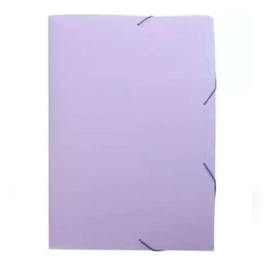 Imagem de Pasta Aba Elástico Ofício Dello Linho Serena com Material Resistente Formato Ofício 1 Unidade Lilás Pastel