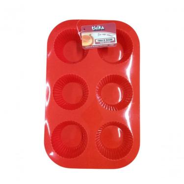 Imagem de Forma de Silicone para Pudim - 6 Cavidades Antiaderente Flexível para Sobremesas Gelada...