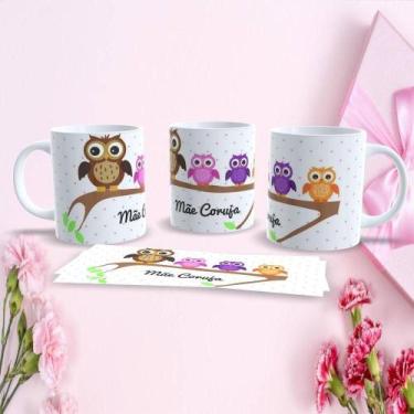 Imagem de Caneca de Porcelana Mães Estampa 32 325ML Decorada Dia das Mães Branco