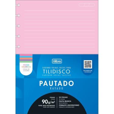 Imagem de Refil para Tilidisco Universitário Tilibra Folhas Coloridas Pauta Branca 90 g-m2 Format...