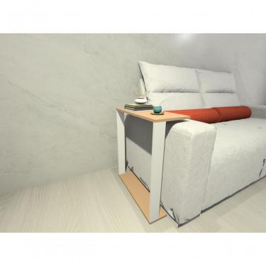 Imagem de Mesinha Lateral para Sofá Estilo Industrial Retangular MDF 100% MDF 60CM Branco