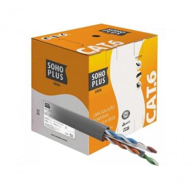 Imagem de Cabo de Rede Sohoplus CAT.6 305M com Marcação Métrica Decrescente Cinza Furukawa
