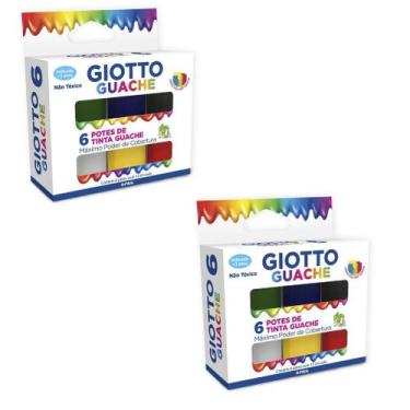 Imagem de 2X Kits de Tinta Guache Giotto 15ml c/ 06 Cores 