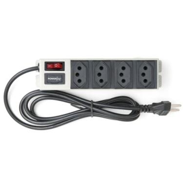 Imagem de Filtro de Linha Profissional em Ferro 4 Tomadas Fusível de Segurança -