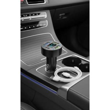 Imagem de Carregador Veicular 4 Portas USB + Voltímetro Digital - Congratulation