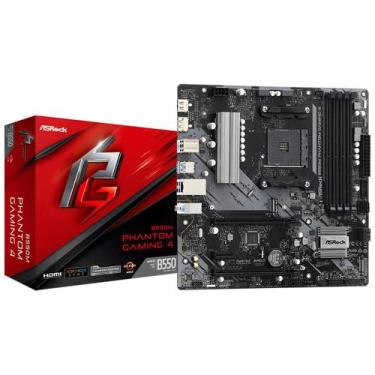 Imagem de Placa Mãe AsRock B550M Phantom Gaming 4, Chipset B550, AMD AM4, MATX, 