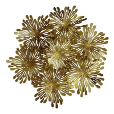 Imagem de Quadro Escultura de Parede Dourada Abstrata Alto Padrão - LUXdécor