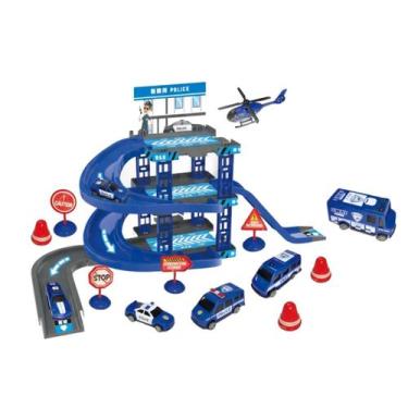 Imagem de Brinquedo Pista Estacionamento Polícia 12pcs 53cm HomePlay