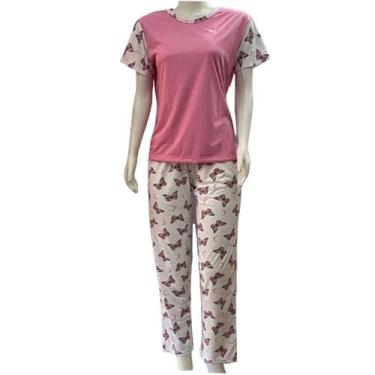 Imagem de PIJAMA FEM. MANGA CURTA C/ CALÇA CORTE GRANDE 40 AO 48 (xgg) - Carlota