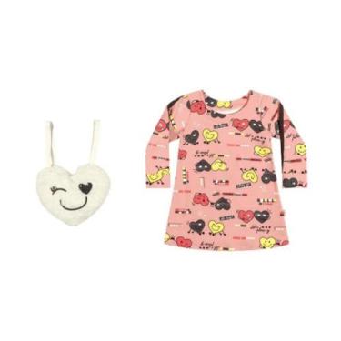 Imagem de Vestido Infantil Menina Moletom com Bolsa - Elian, Rosa, 2