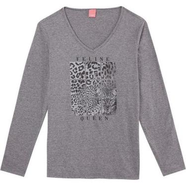 Imagem de Blusa Manga Longa Feminina Malwee Wee Ref. 78648, Cinza escuro, G4