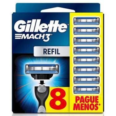 Imagem de Carga para Aparelho de Barbear Gillette Mach3 - 8 Unidades, 8