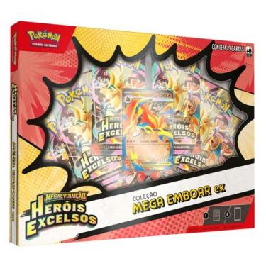 Imagem de Box Coleção Pokémon Mega Emboar ex Mega Evolução 49 Cartas - Copag