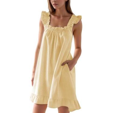 Imagem de Camisola Flygo Cotton Ruffle, pijamas, vestido doméstico feminino