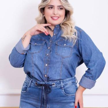 Imagem de Camisa jeans Plus - Bella Madamme, GG3