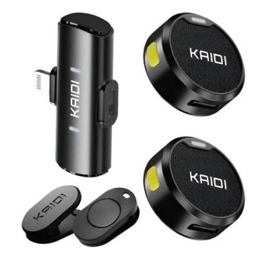 Imagem de Microfone Lapela Redondo com Imã Sem Fio Para iPhone 8 ao 14 - KMF4-A 