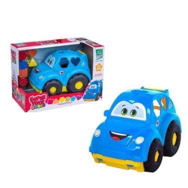 Imagem de Brinquedo Carrinho Fusca Didatico Blocos - Super Toys, Azul