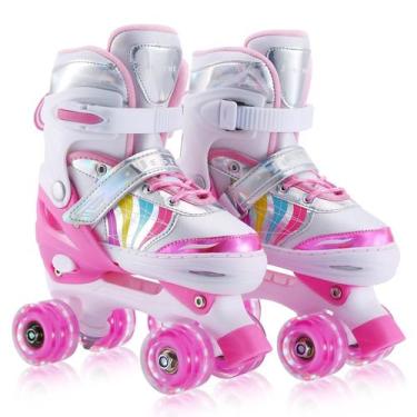 Imagem de Patins Jestme Kids ajustáveis rosa para meninas e meninos