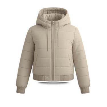 Imagem de Jaqueta Puffer Feminina Com Capuz Casaco Inverno Estilo - Feminine Con