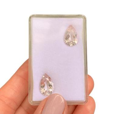 Imagem de Morganita Peachy Gota Par 7,97ct - ENE2ESE