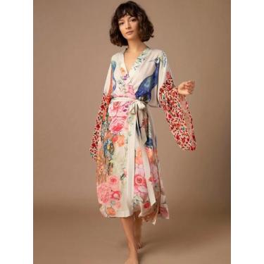 Imagem de Kimono De Praia Com Estampa De Pavão Para Mulheres, Saída De Praia Com