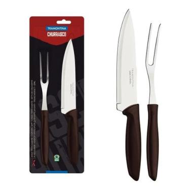 Imagem de Kit Conjunto 2 Pçs Para Churrasco Garfo E Faca Aço Inox - Tramontina