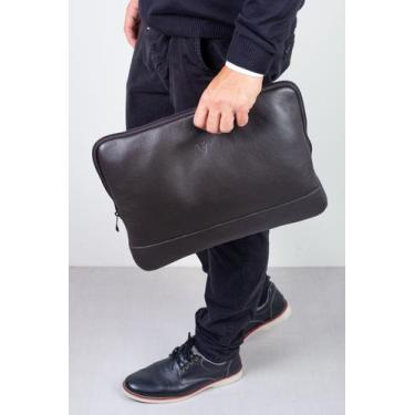 Imagem de Case de couro para notebook de 15.6" Guto - Vira Vento, Café