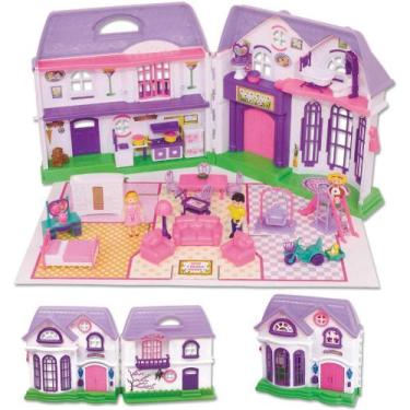 Imagem de Casinha De Boneca Lar Doce Lar 70cm 32 Peças Com Luz E Som 6701 - Bras