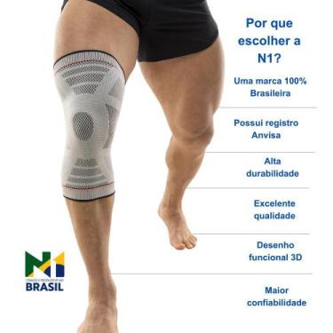 Imagem de Joelheira Training Cinza M Knit 3D N1 Sport Compressão Alívio de Dor G