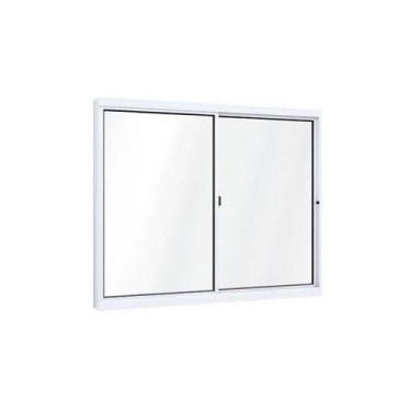 Imagem de Janela de Aluminío de Correr 100x120cm 2 Folha 1 Fixa com Vidro Lucasa
