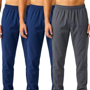 Imagem de Kit 3 Calças de Tactel Leve Jogger Masculina Academia Casual Treino Es