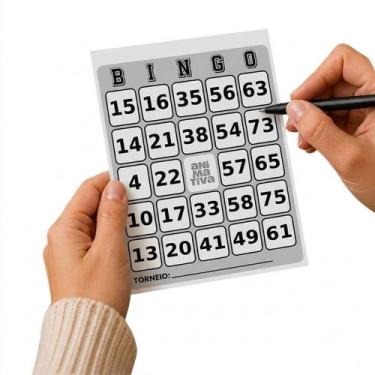Imagem de Cartela de Bingo Cinza com 96 Folhas Papel Offset 56g/m - ANIMATIVA