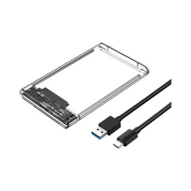 Imagem de Case Transparente USB-C De 2.5 Polegadas Para HD/SSD SATA Com Display 