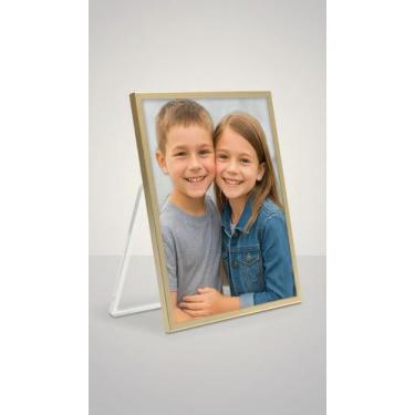 Imagem de Porta Retrato Metal e Vidro 15x20 Dourado - Congratulations Store
