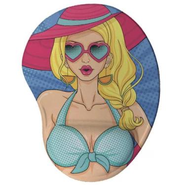 Imagem de Mouse Pad Ergonômico Sexy Blonde Girl Oficial Geek Vip, Azul