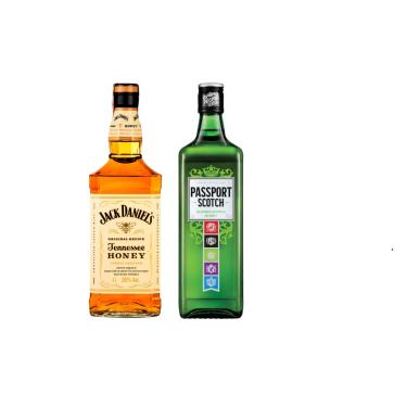 Imagem de Kit Whiskey Jack Daniel's Honey + Passport Scotch 1L cada