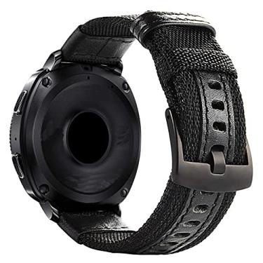 Imagem de Pulseira 20mm Tour em Nylon compatível com Samsung Galaxy Watch Active 1 e 2 - Galaxy Watch 3 41mm - Galaxy Watch 42mm - Amazfit GTR 42mm - Marca LTIMPORTS (Preto)