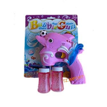 Imagem de Pistola Bolha De Sabão Com Luz Musical Infantil Golfinho Rosa