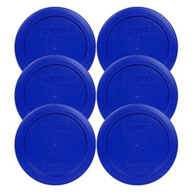 Imagem de Tampa de armazenamento de alimentos Pyrex 7200-PC 2 xícaras azul cobalto plástico redondo, Cadet Blue, 2 Cup, 6