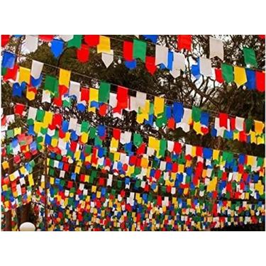 Imagem de 50 Metros Bandeirinha Papel Seda Festa Junina Decoração.