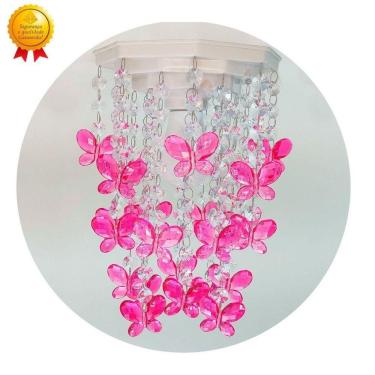 Imagem de Lustre Infantil Decoração Quarto De Menina Bebê Borboletas