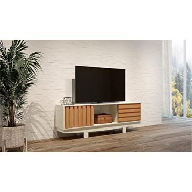 Imagem de Balcão 180cm para TV até 75" com 2 Portas de Correr Dalla Costa - Off White/Freijó