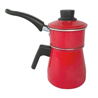 Imagem de Genérico Cuscuzeiro Individual 2 em 1 Porção Única Cozi Vapore Caneco Leiteira 1L Com 2 Tampas (Vermelho)