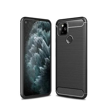 Imagem de For Google Pixel 5 Brushed Texture Carbon Fiber TPU Case