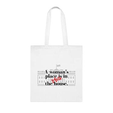 Imagem de Sacola feminina de casa branca, presente divertido, bolsa de ombro, bolsas reutilizáveis, cesta de Natal de aniversário, ideia de presente, Branco