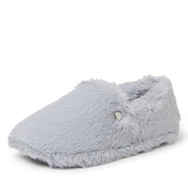 Imagem de Dearfoams Pantufa feminina Ellie Fluffy Snuggle, Granizo, Large
