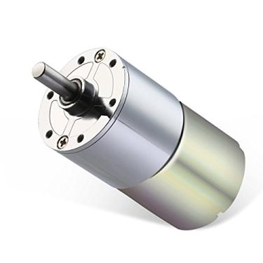 Imagem de Greartisan Motor de engrenagem CC 24 V 1000 RPM de alto torque, motor elétrico, redutor de velocidade, eixo de saída central, caixa de engrenagens de 37 mm de diâmetro