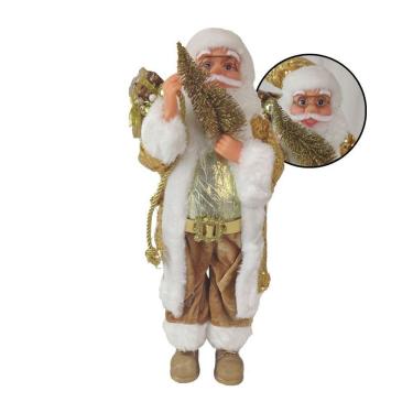 Imagem de Boneco Papai Noel Natal Natalino 45cm Arvore Dourado Decoração